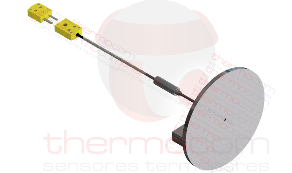 TERMOPAR COM POTE E CONECTOR MINIATURA NO RABICHO (com FLANGE) - THCOM TC16 Series