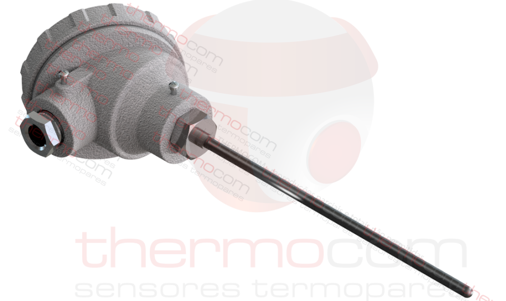 Termopar com Cabeçote, Bainha e Conexão Móvel Opcional - THCOM TC40