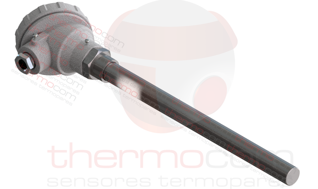 Termopar com Cabeçote e Tubo de Proteção (com Rosca Fixa) - THCOM TC44