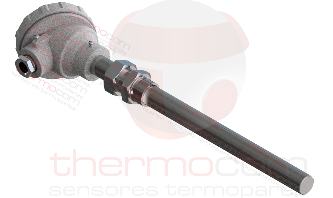 Termorresistência com Cabeçote e Tubo de Proteção (com Bucim) - THCOM TR44